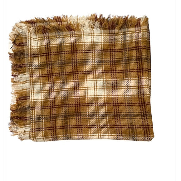 Treasure & Bond One size Plaid Brown, Cream, Maroon scarf/wrap NWT - Picture 6 of 6